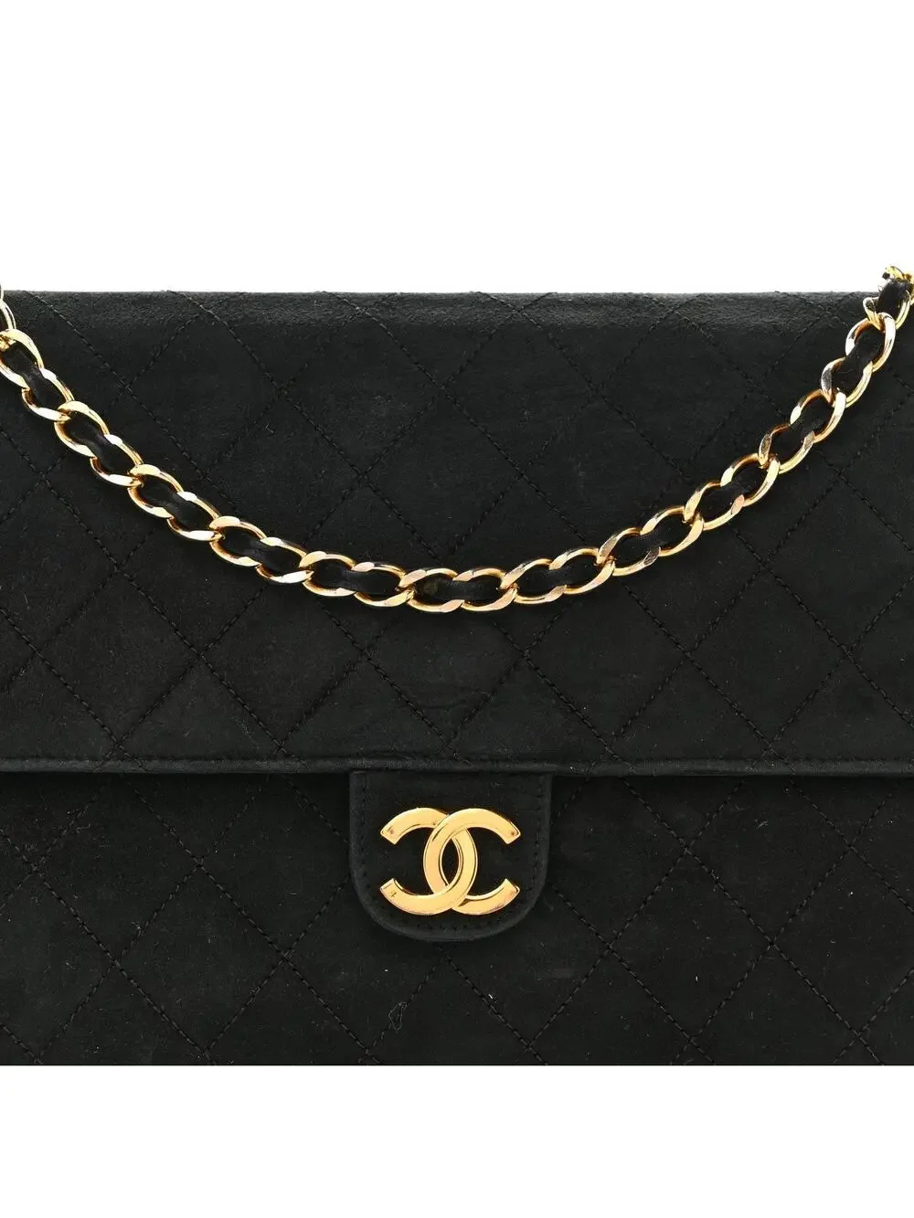 Chanel Suede Quilted Medium Single Flap #295679C22B